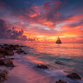 Sail Boat Glides Into The Sunset 4